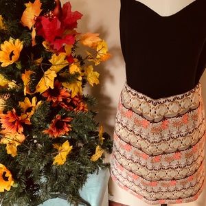 Short Patterned Pencil Skirt